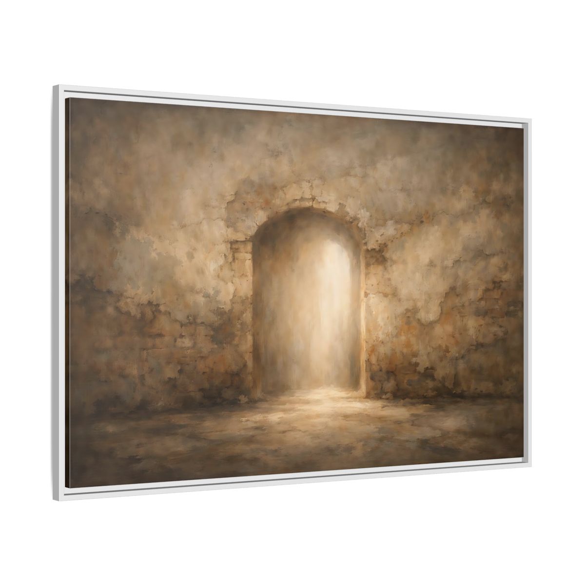 Side Mockup 7. Vintage Archway Rustic Archway shown as stretched canvas wall art