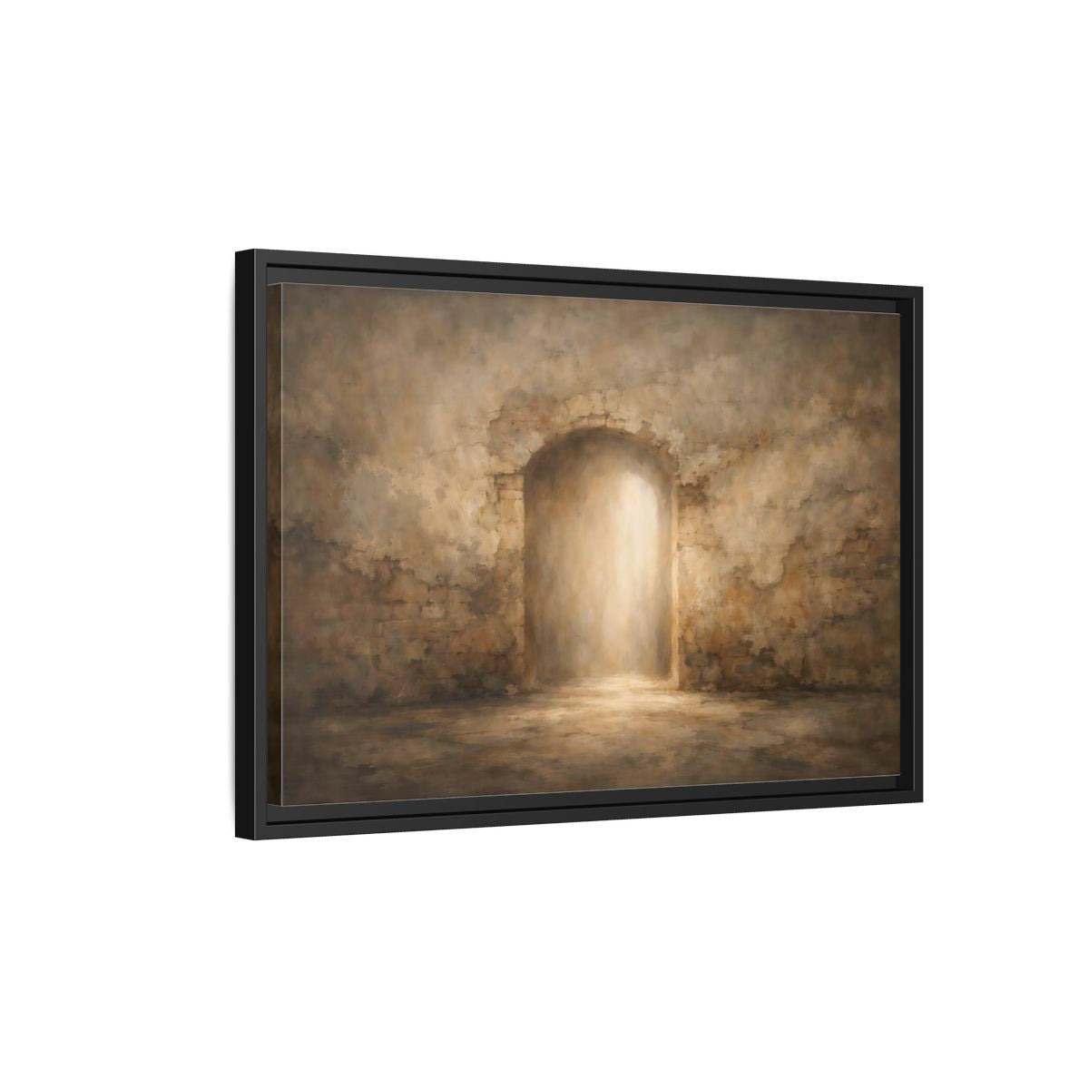 Side Mockup 3. Vintage Archway Rustic Archway shown as stretched canvas wall art