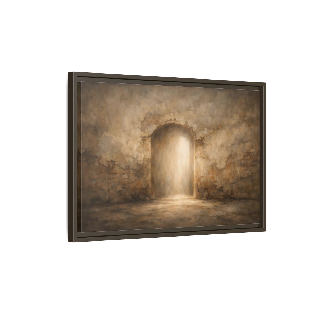 Side Mockup 2. Vintage Archway Rustic Archway shown as stretched canvas wall art
