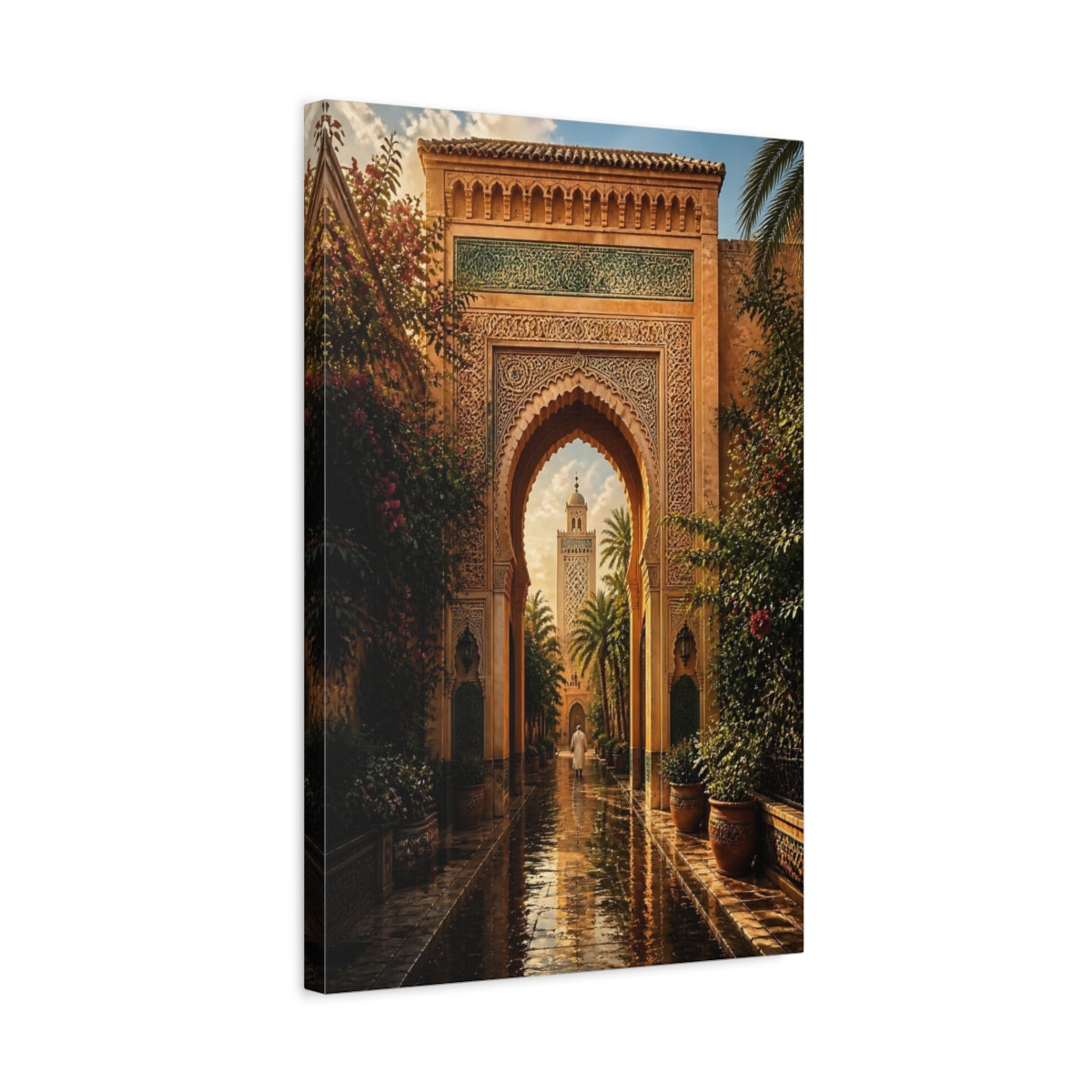 Side Mockup 3. Vintage Archway Warm Ornate Archway shown as stretched canvas wall art