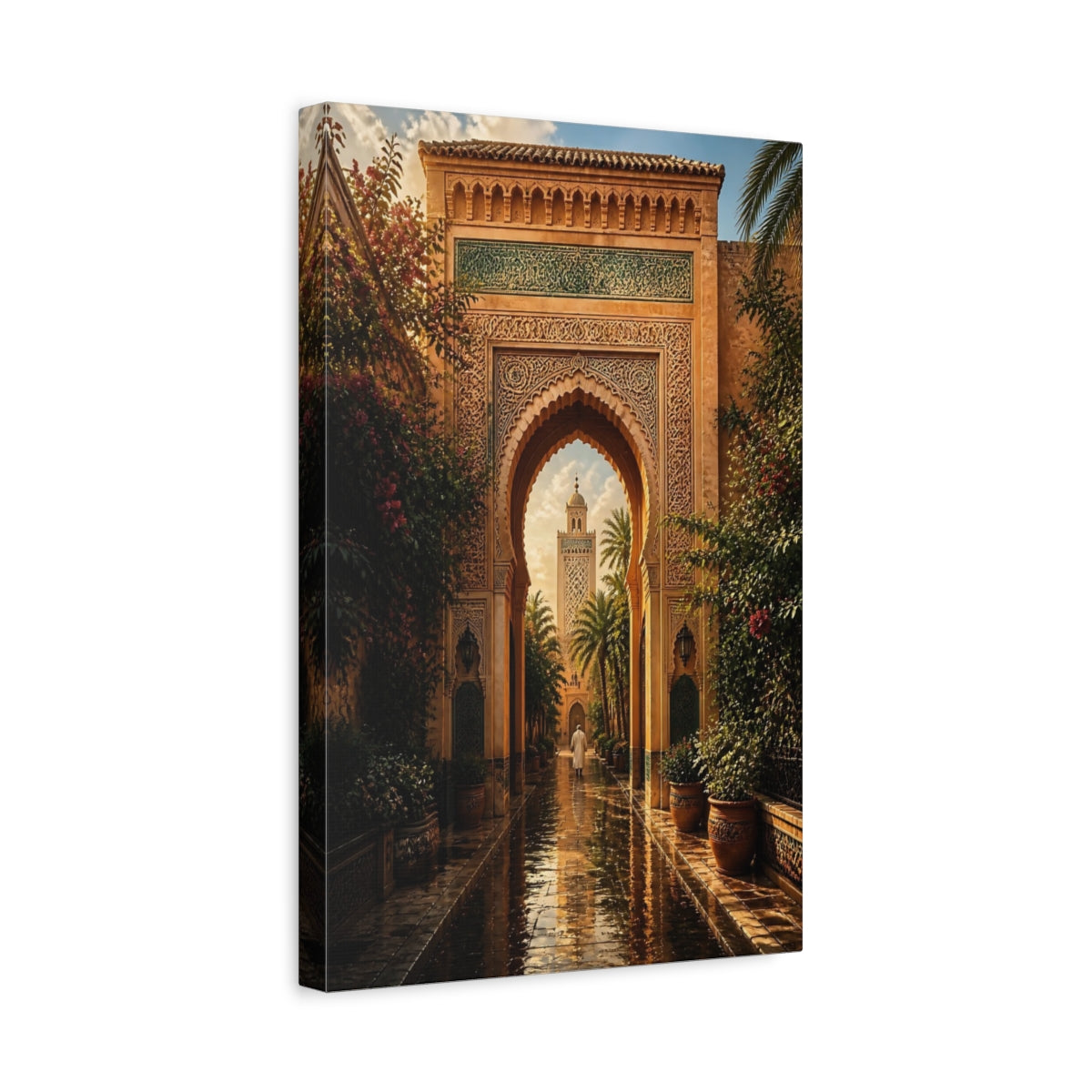 Side Mockup 4. Vintage Archway Warm Ornate Archway shown as stretched canvas wall art