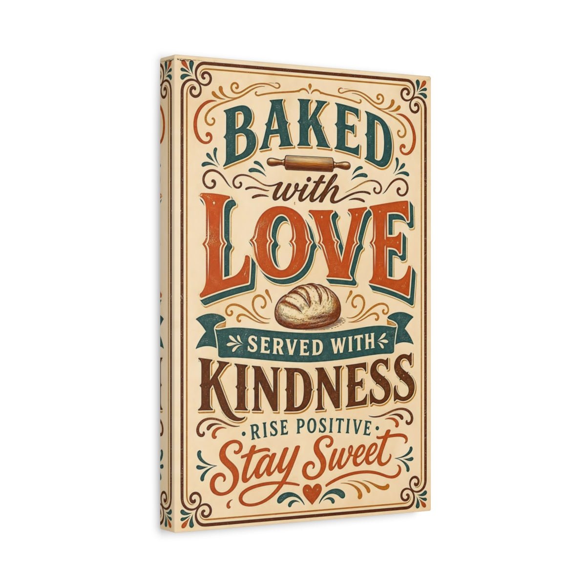 Vintage Baking Quote Brown And Orange Canvas Wall Art Print – Kitchen, Breakfast Nook - YesArtYes