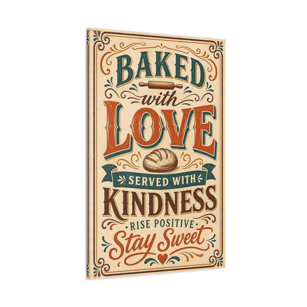 Vintage Baking Quote Brown And Orange Canvas Wall Art Print – Kitchen, Breakfast Nook - YesArtYes