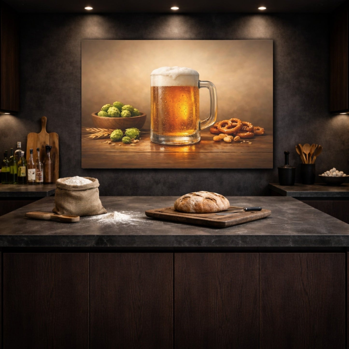 Vintage Beer Mug Golden - Canvas Wall Art Print - YesArtYes