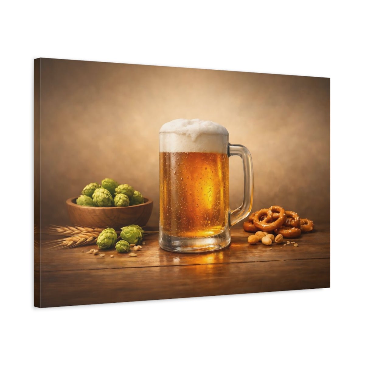 Vintage Beer Mug Golden - Canvas Wall Art Print - YesArtYes