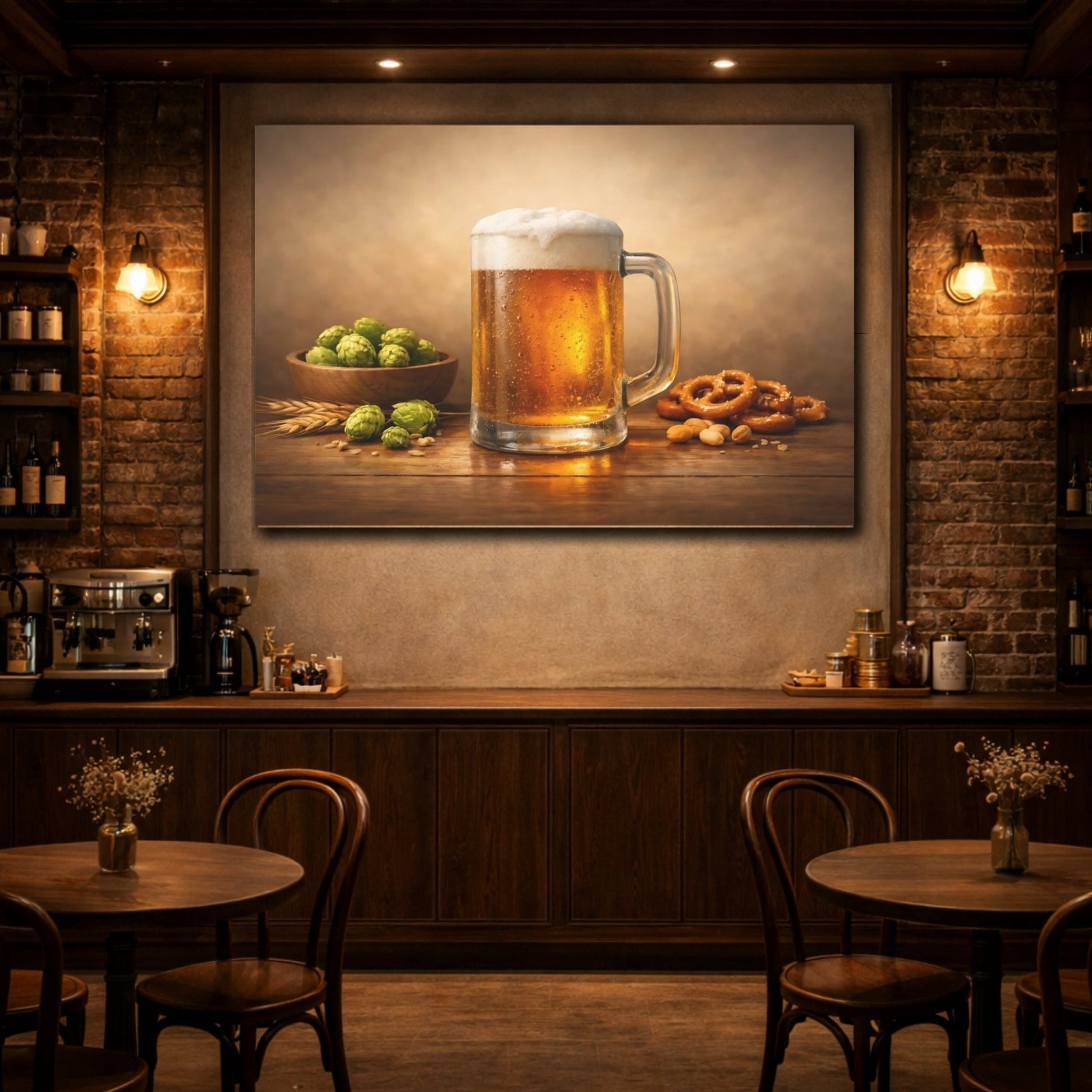 Vintage Beer Mug Golden - Canvas Wall Art Print - YesArtYes