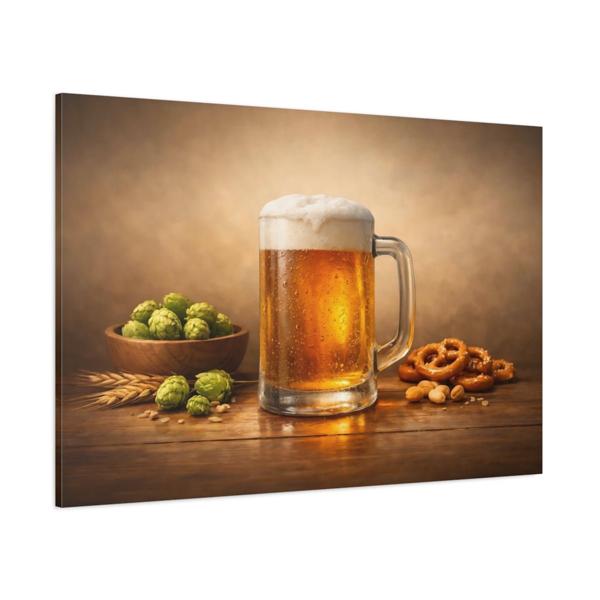 Vintage Beer Mug Golden - Canvas Wall Art Print - YesArtYes