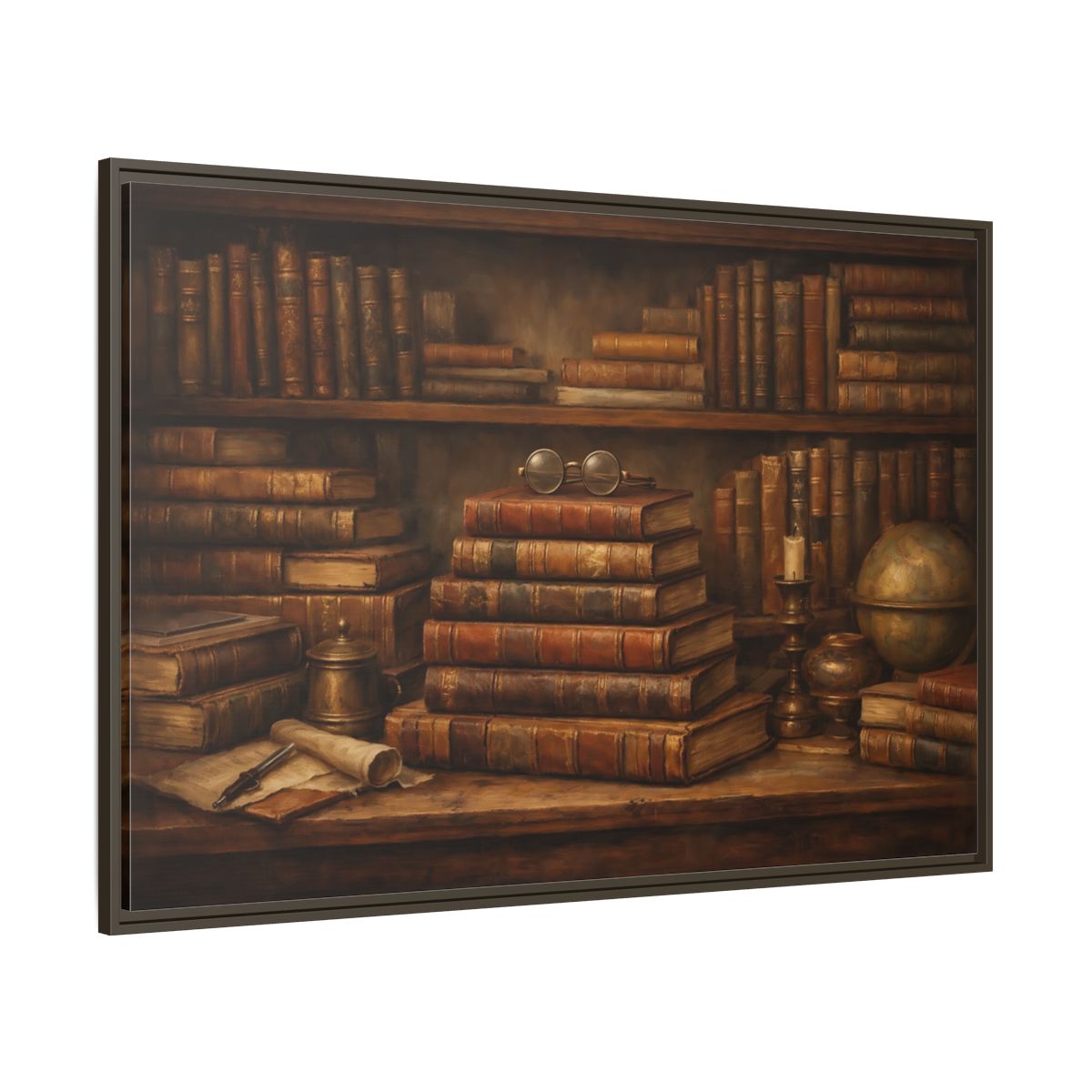Main Mockup. Vintage Bookshelf Vintage Bookshelf shown as stretched canvas wall art