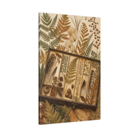 Vintage Botanical Illustrations Herbarium Drawer Nature Canvas Print Wall Art – Living Room Decor, Above Couch - YesArtYes