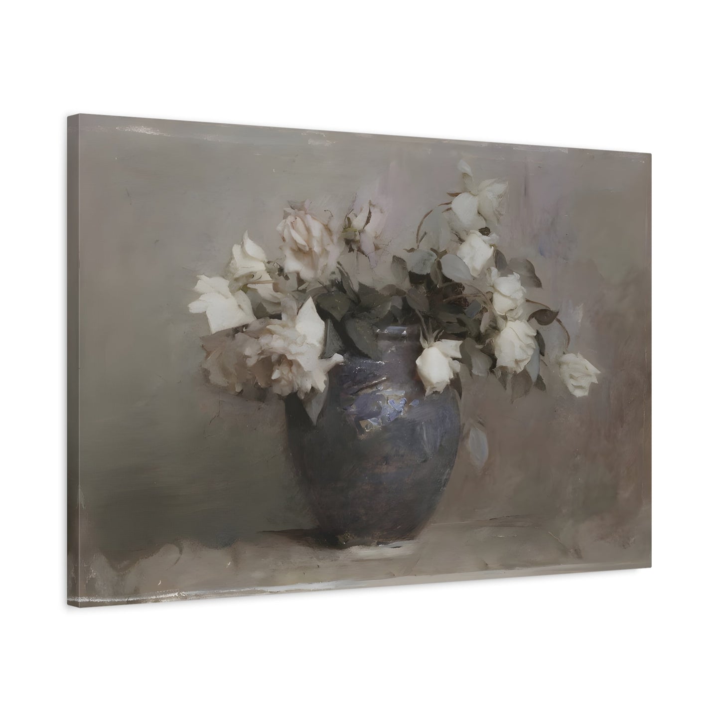 Vintage Botanical Wall Art Flower in Vase Canvas Painting Farmhouse Wall Art - YesArtYes