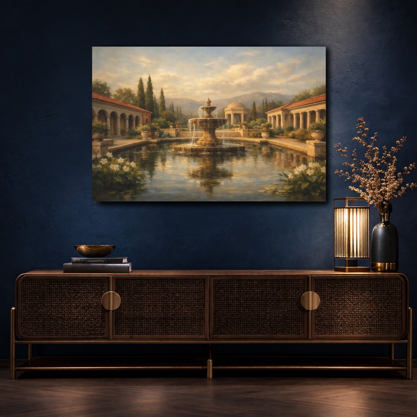Mockup 4. Vintage Classical Garden Classical Garden shown as stretched canvas wall art