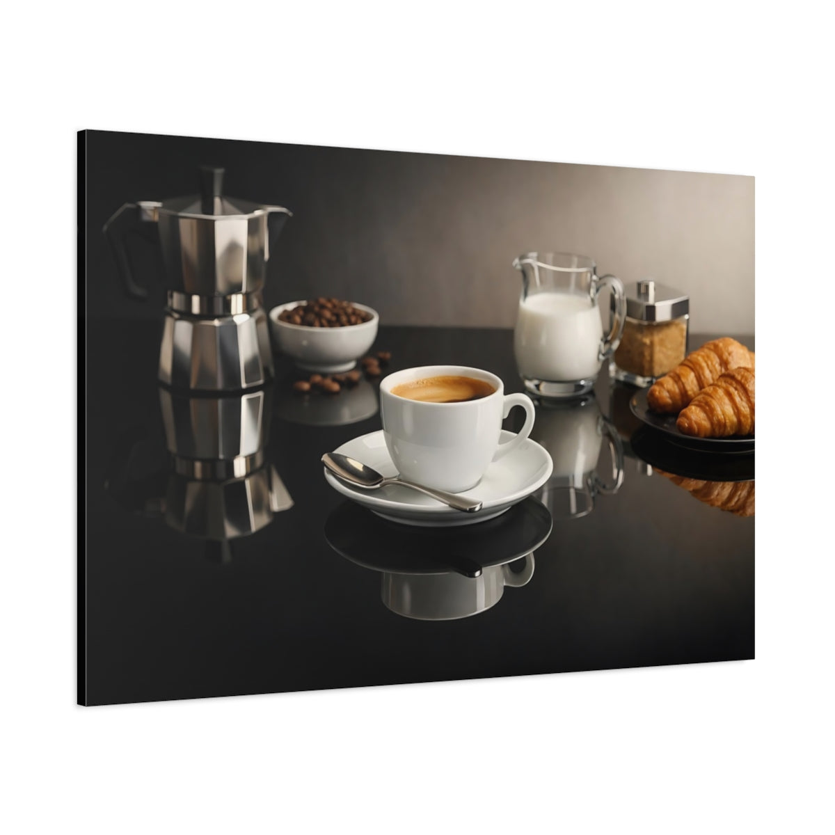 Main Mockup. Vintage Coffee Breakfast Coffee Breakfast shown as stretched canvas wall art