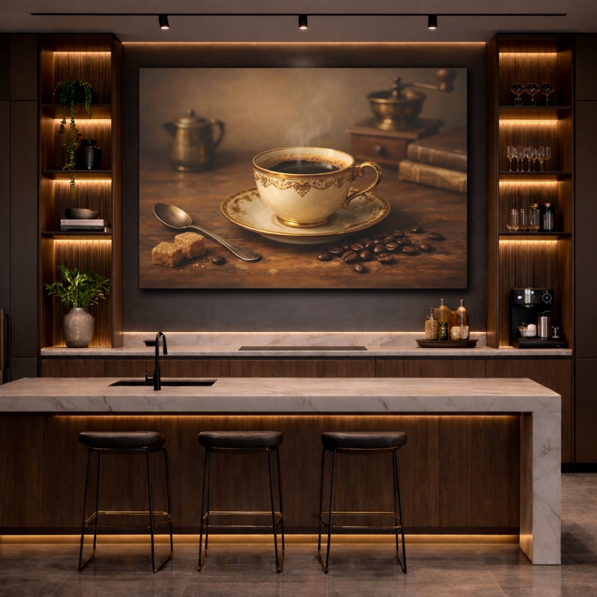 Vintage Coffee Cup - Canvas Wall Art Print - YesArtYes