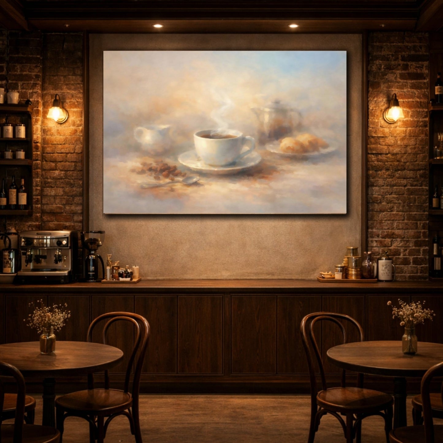 Vintage Coffee Cup Still Life - Canvas Wall Art Print - YesArtYes
