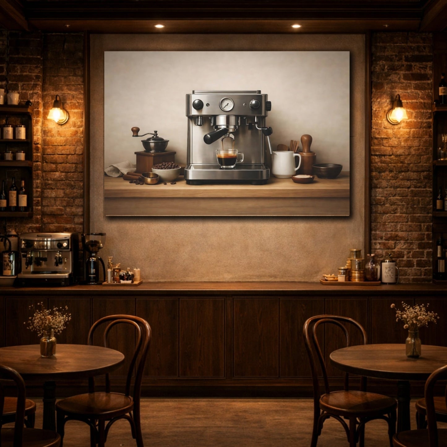 Vintage Coffee Setup Station - Canvas Wall Art Print - YesArtYes