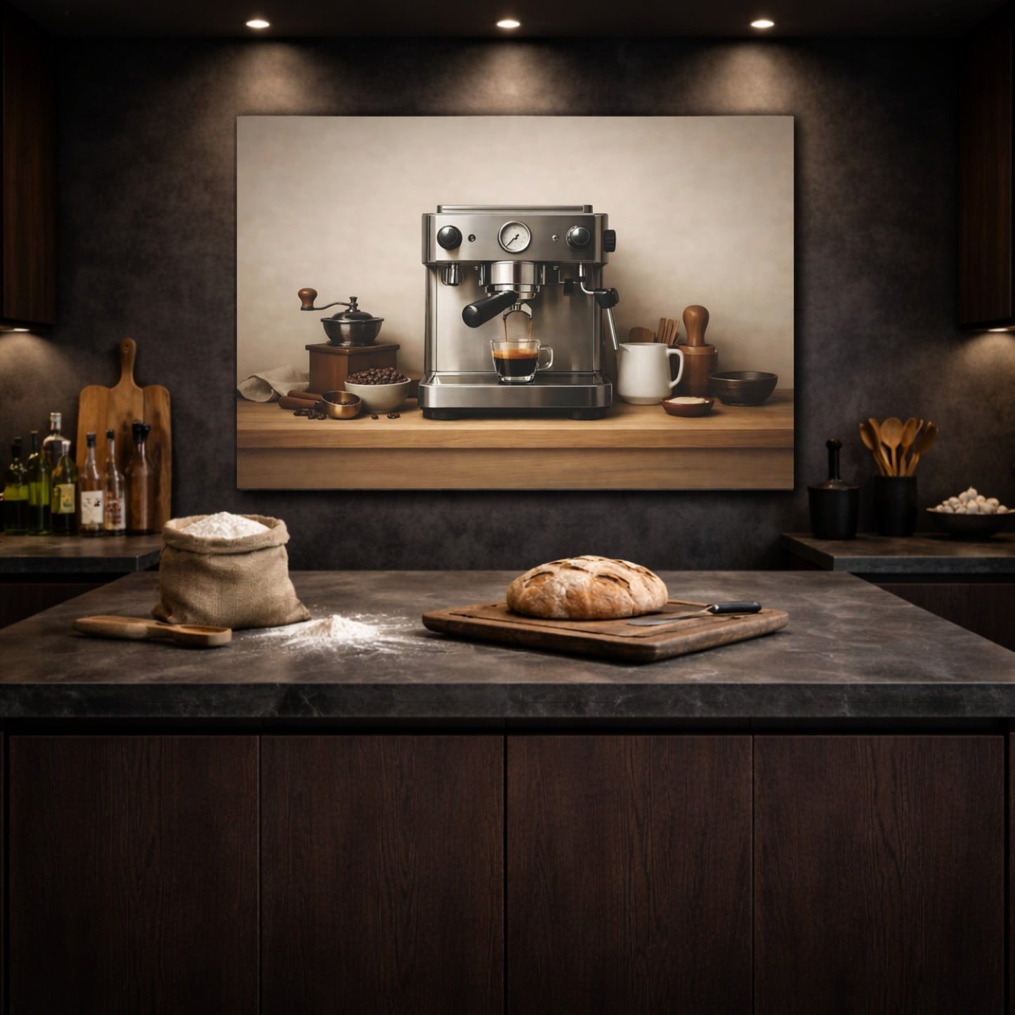 Vintage Coffee Setup Station - Canvas Wall Art Print - YesArtYes