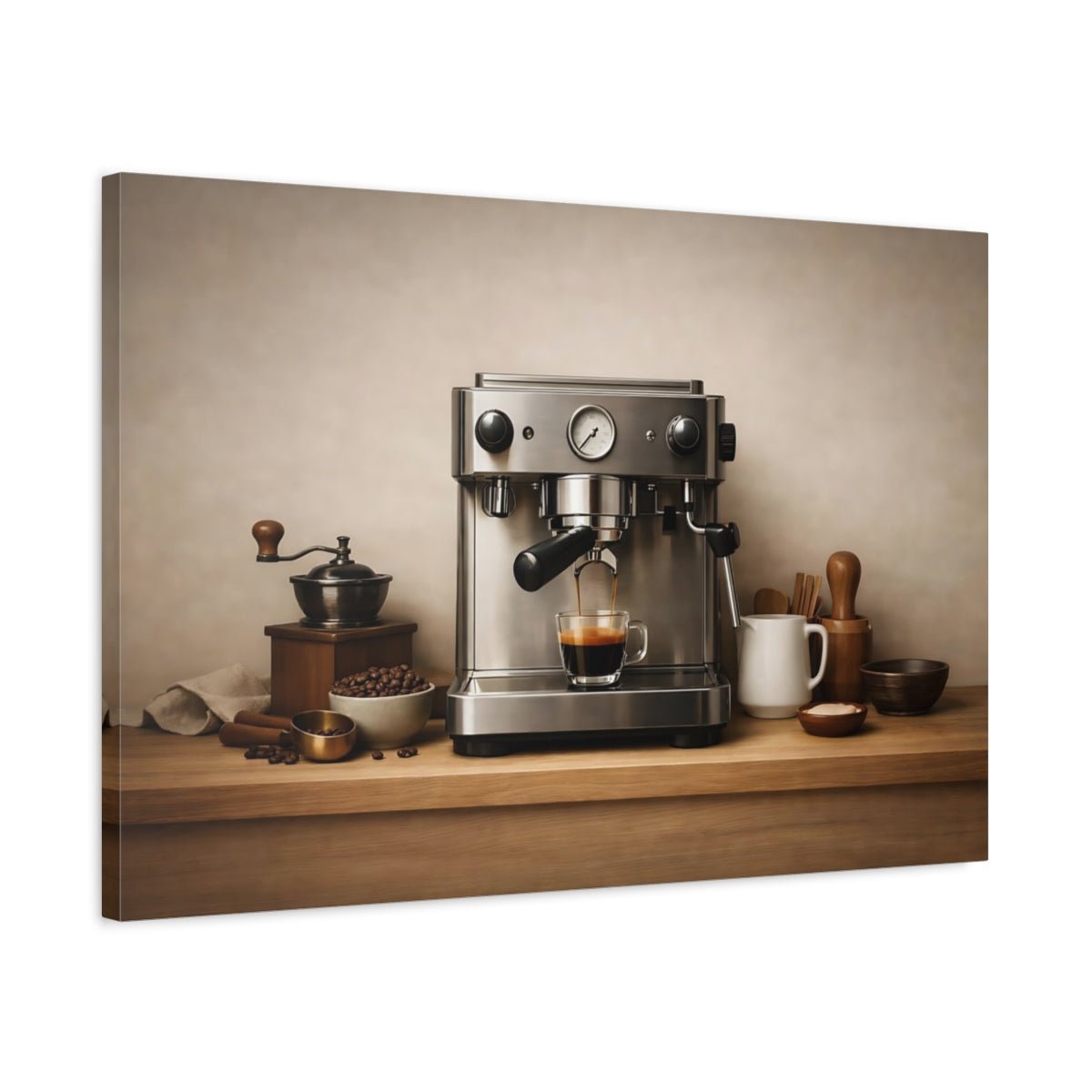 Vintage Coffee Setup Station - Canvas Wall Art Print - YesArtYes