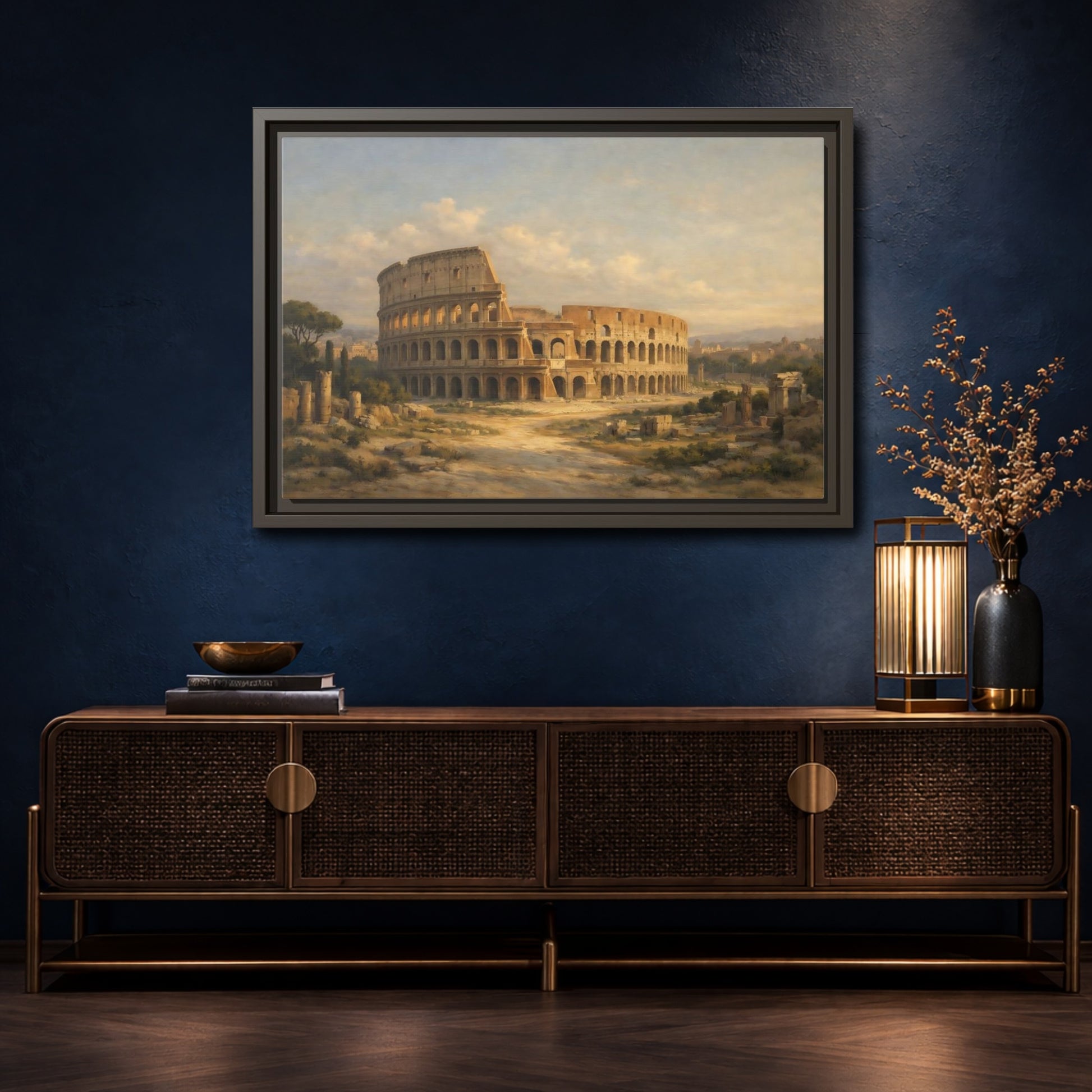 Mockup 4. Vintage Colosseum Historic Colosseum shown as stretched canvas wall art