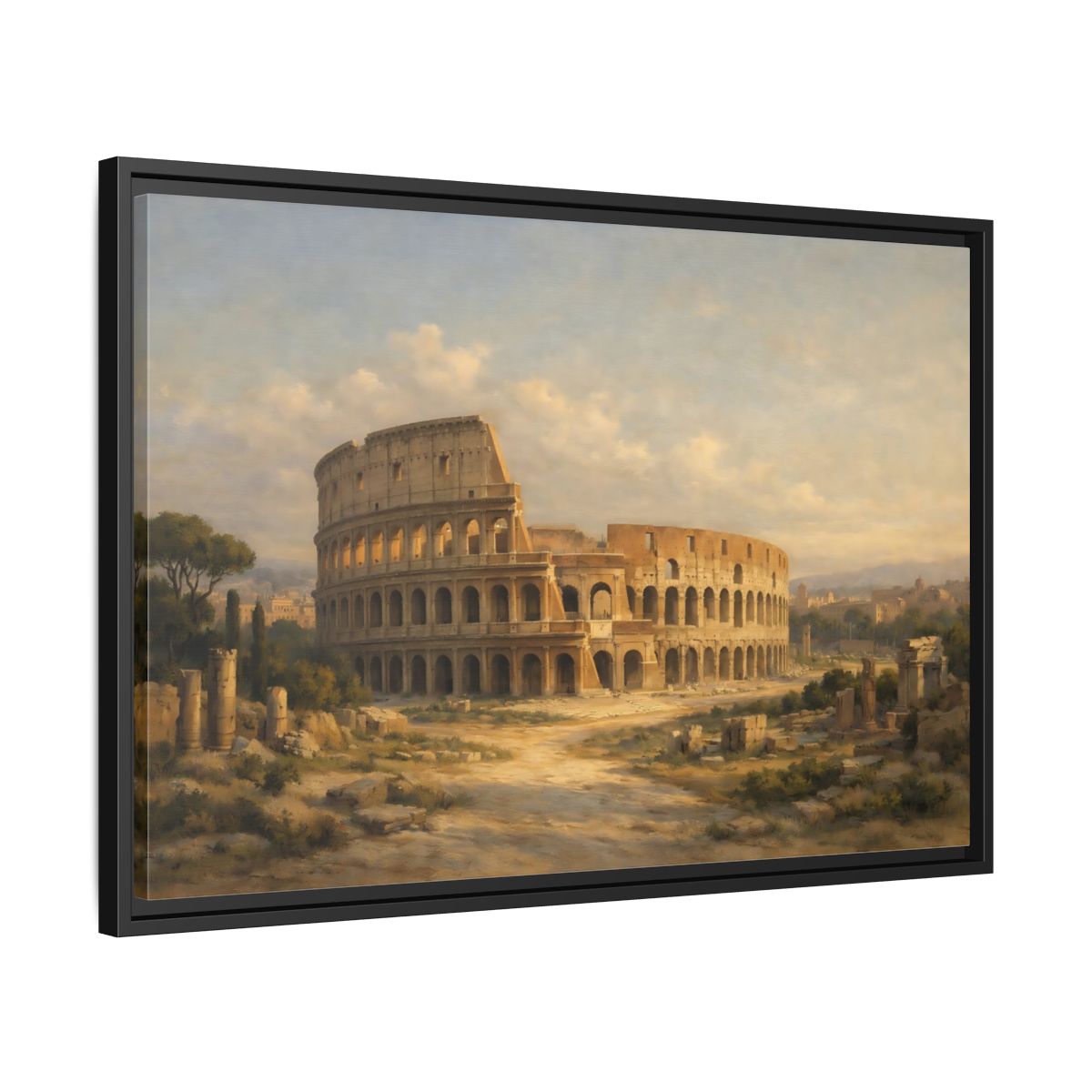 Side Mockup 14. Vintage Colosseum Historic Colosseum shown as stretched canvas wall art
