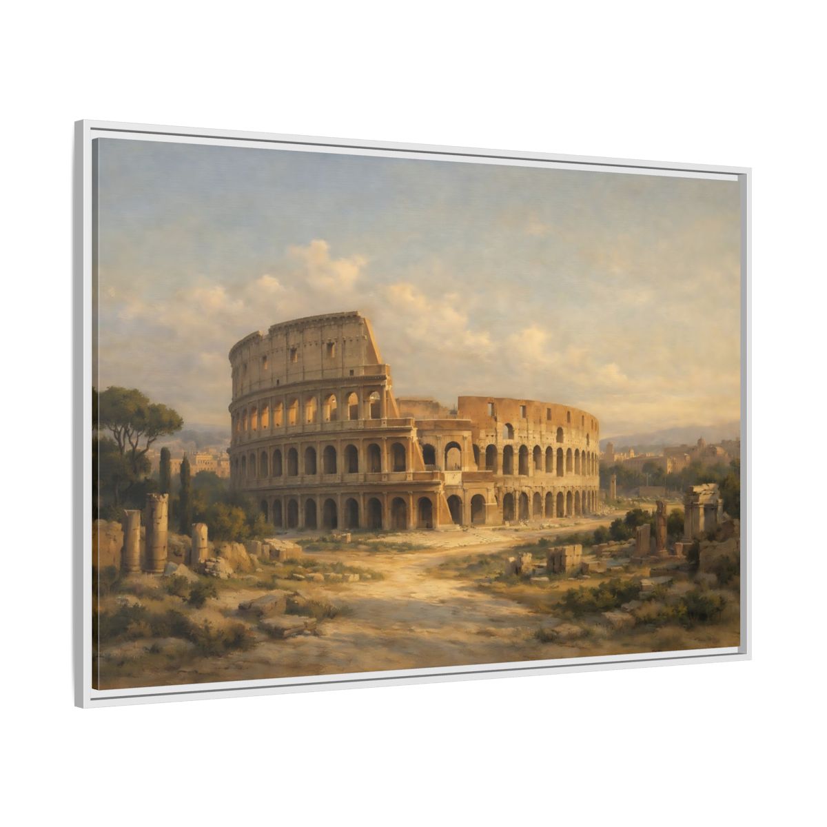 Side Mockup 7. Vintage Colosseum Historic Colosseum shown as stretched canvas wall art