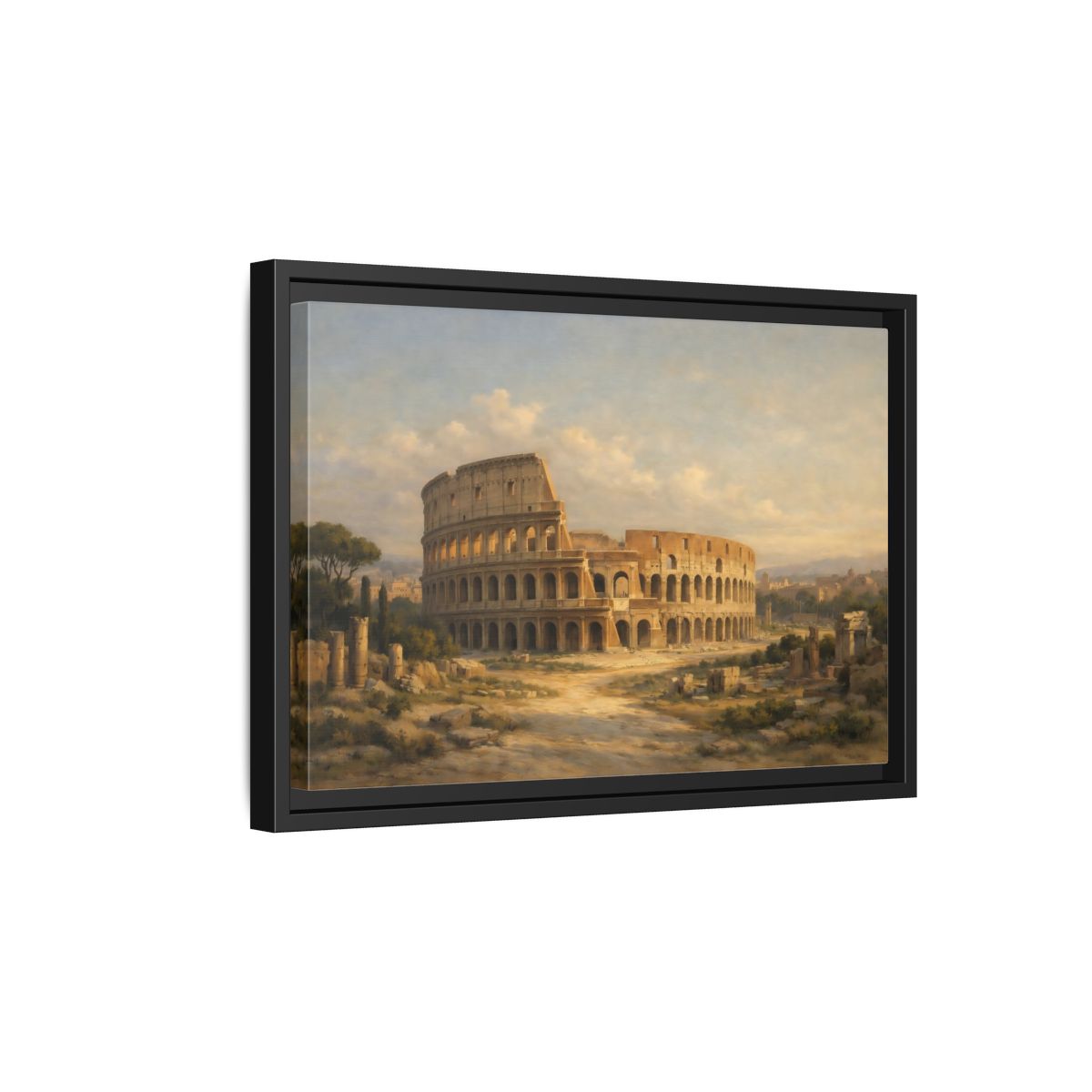 Side Mockup 6. Vintage Colosseum Historic Colosseum shown as stretched canvas wall art