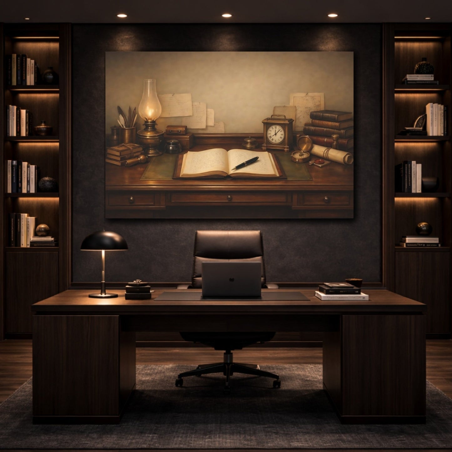 Vintage Desk Setup - Canvas Wall Art Print - YesArtYes