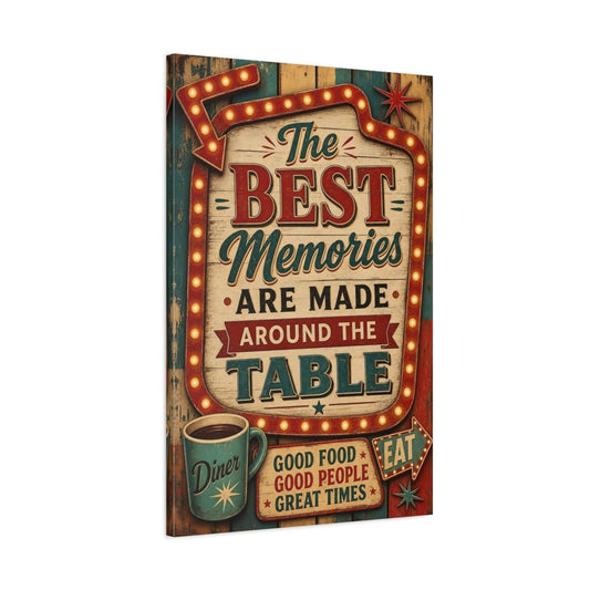 Vintage Diner Sign Retro Art Canvas Print – Decor for Kitchen, Wall - YesArtYes