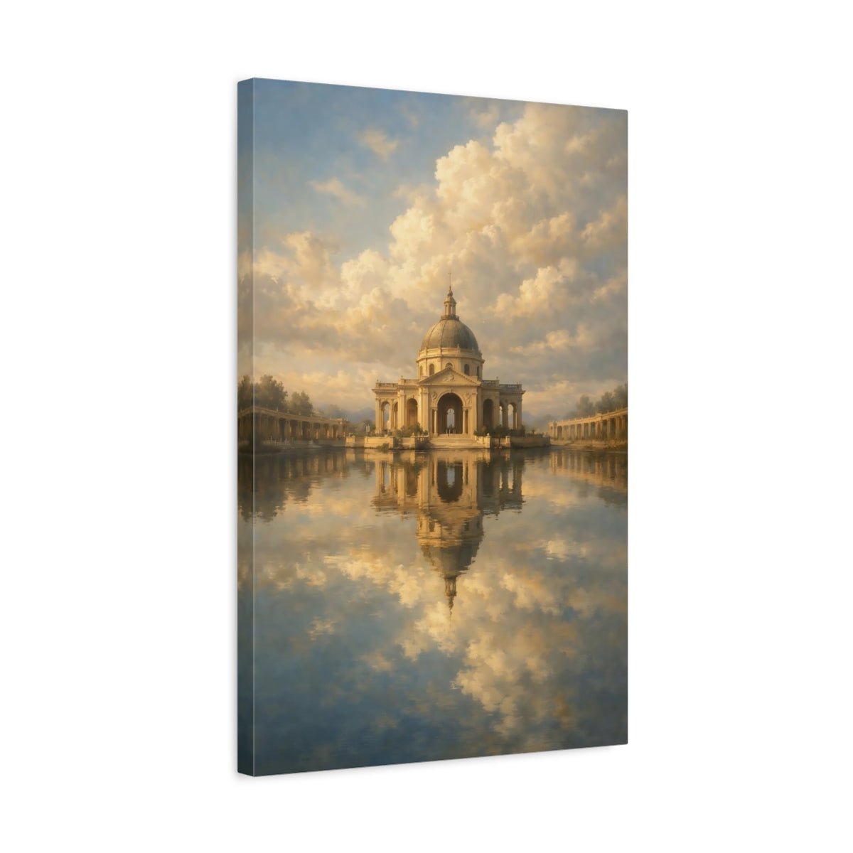 Vintage Domed Building Pale - Canvas Wall Art Print - YesArtYes