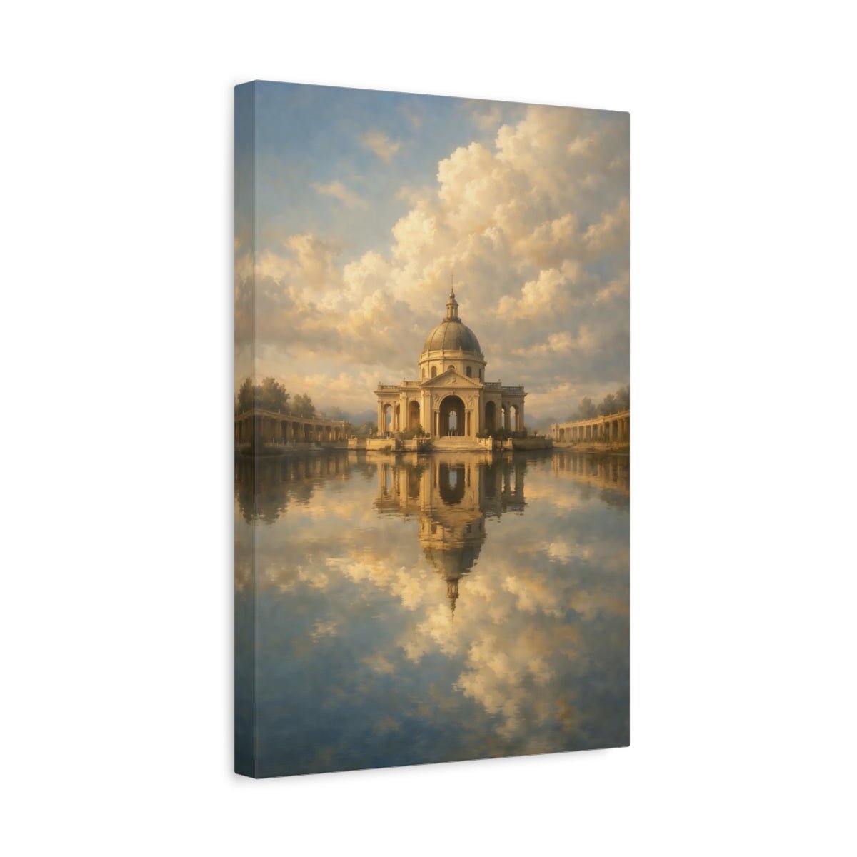 Vintage Domed Building Pale - Canvas Wall Art Print - YesArtYes