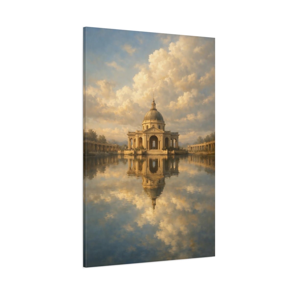 Vintage Domed Building Pale - Canvas Wall Art Print - YesArtYes