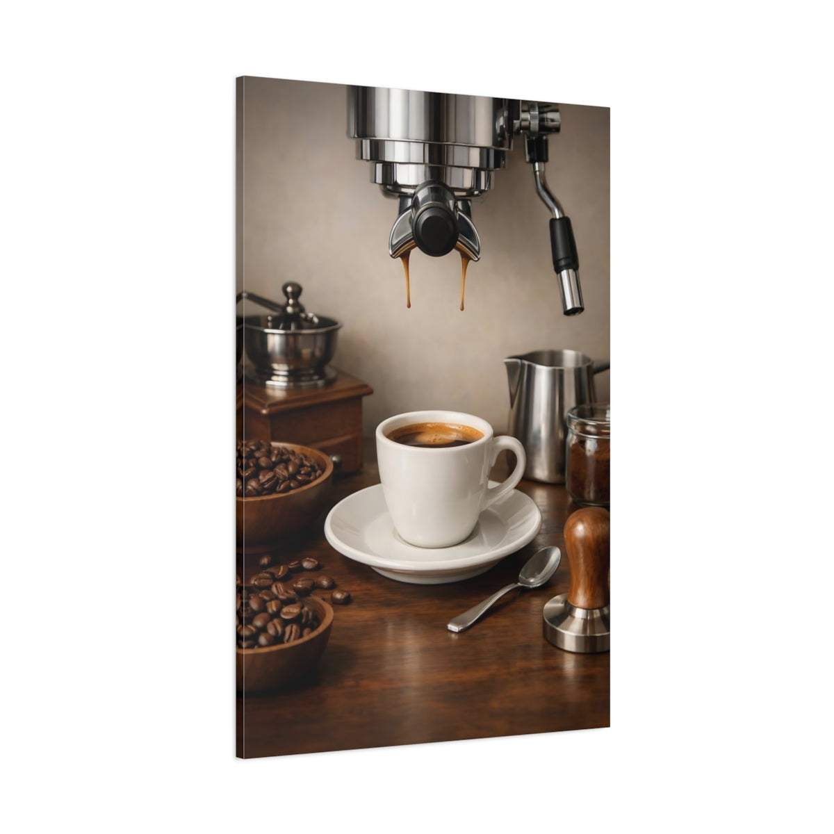 Vintage Espresso Coffee Coffee Still Life shown as stretched canvas wall art