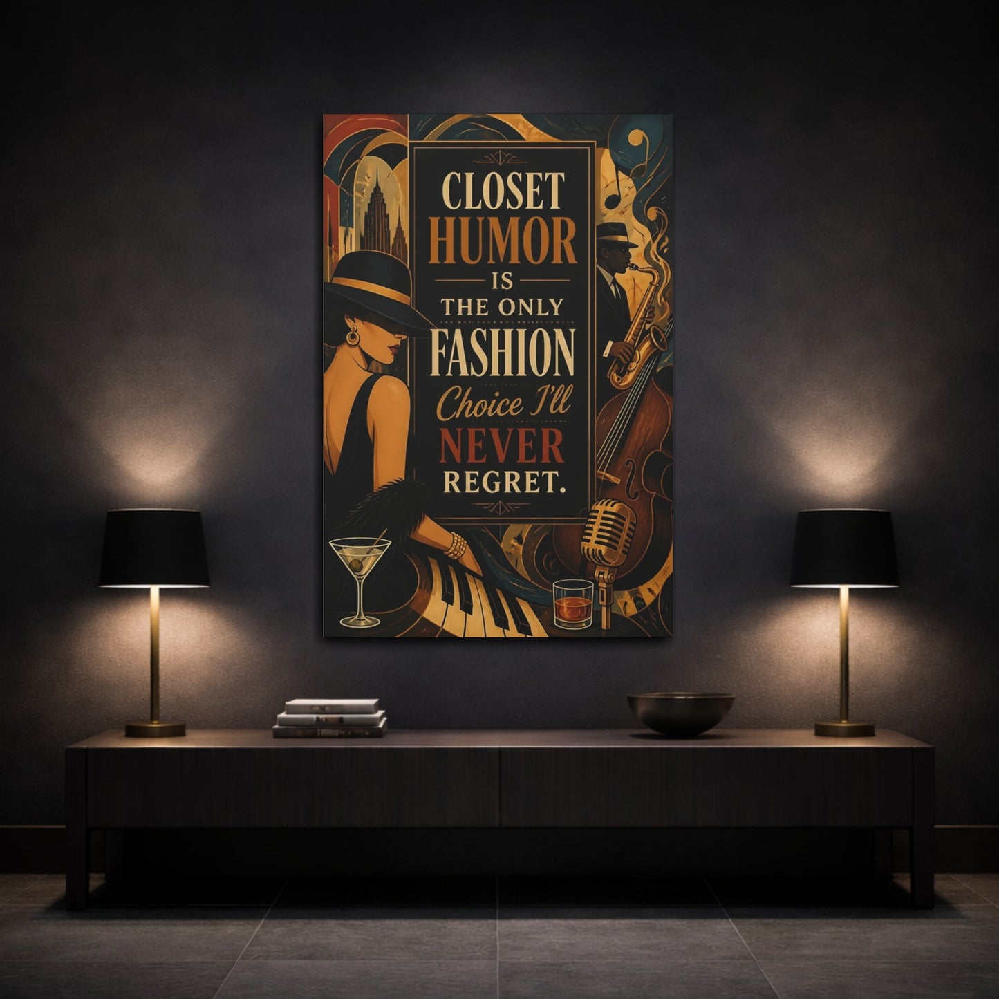 Mockup 3. Vintage Fashion Quotes shown as canvas print