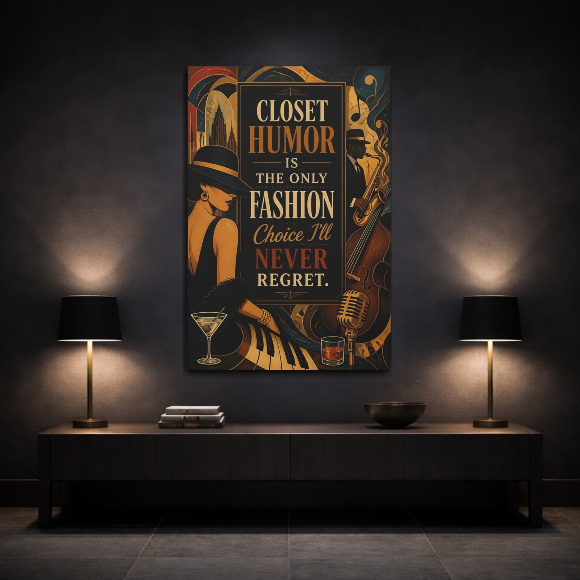 Mockup 3. Vintage Fashion Quotes shown as canvas print