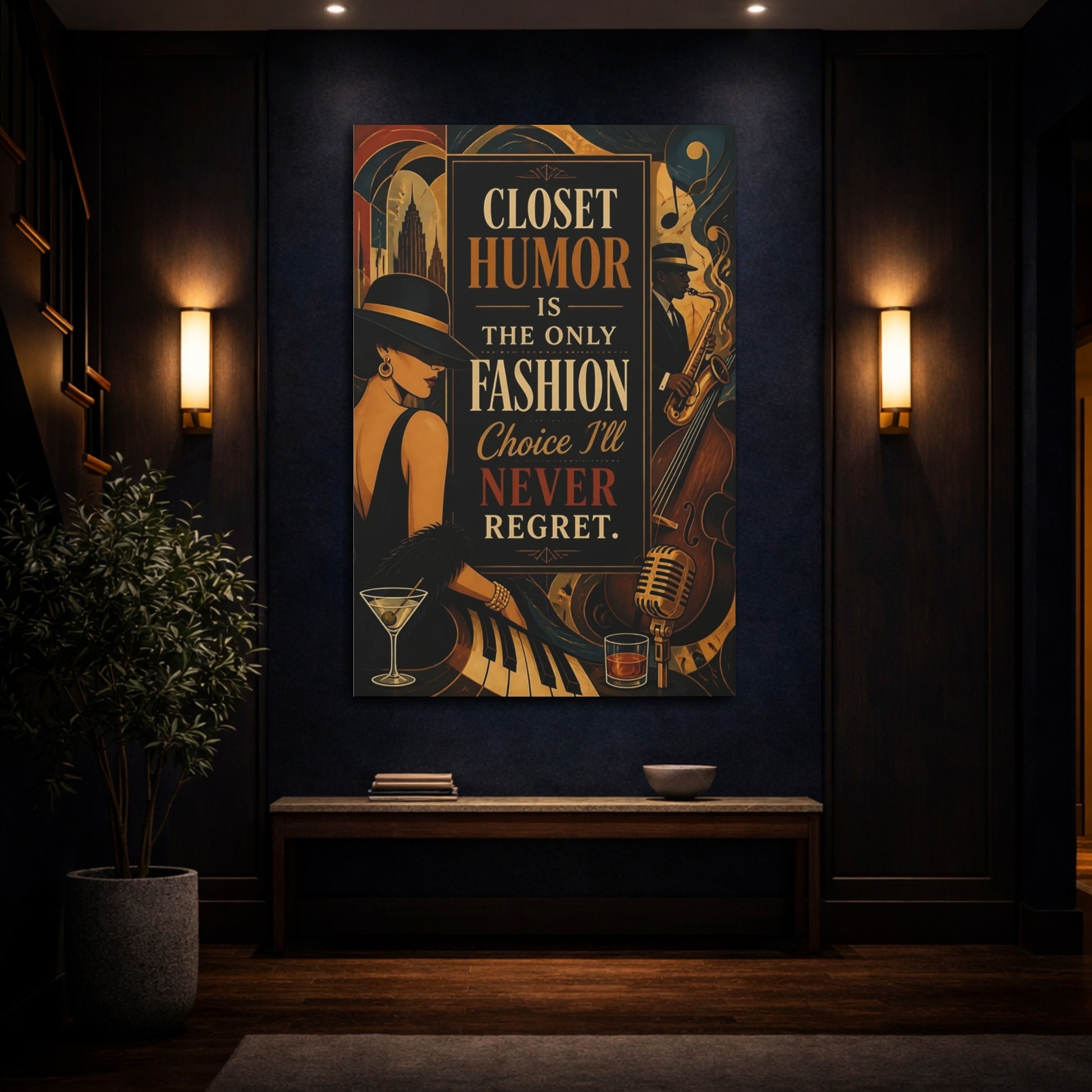 Mockup 4. Vintage Fashion Quotes shown as canvas print