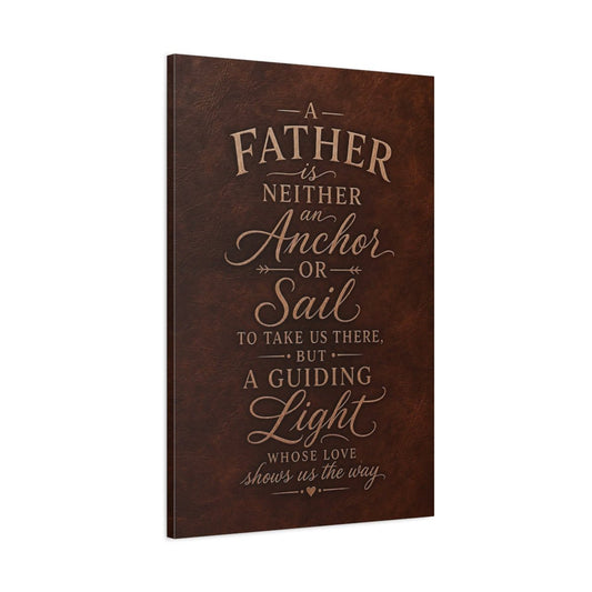 Vintage Fatherhood Brown And Gold Quote Canvas Print – Living Room, Above Console Table, - YesArtYes