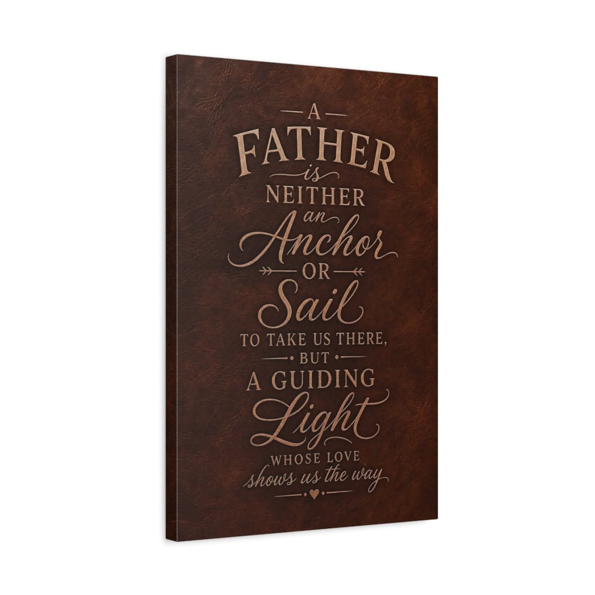 Vintage Fatherhood Brown And Gold Quote Canvas Print – Living Room, Above Console Table, - YesArtYes