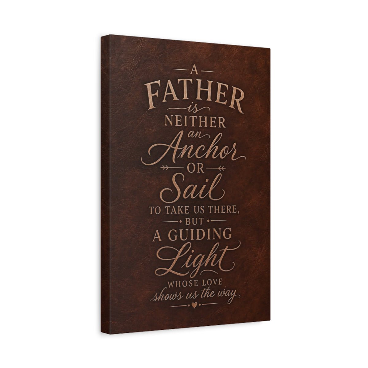 Vintage Fatherhood Brown And Gold Quote Canvas Print – Living Room, Above Console Table, - YesArtYes