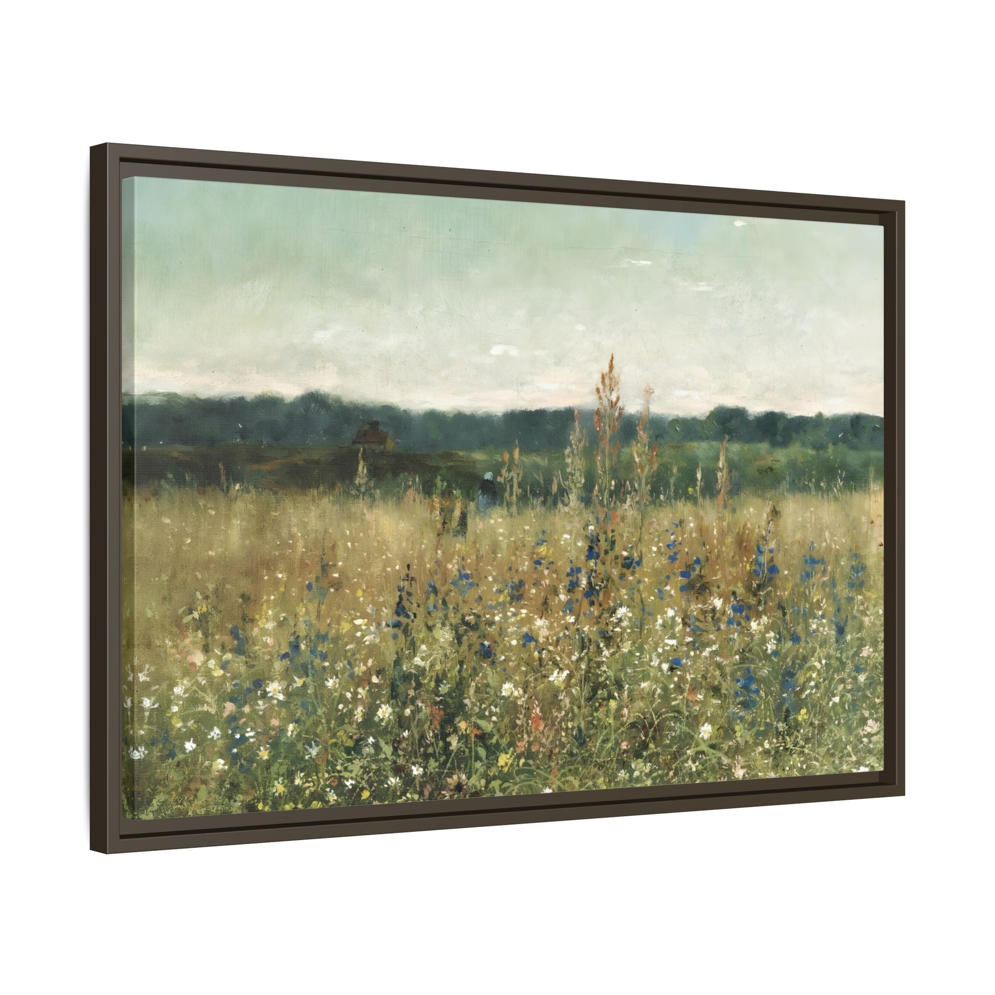 Vintage Flowers Canvas Wall Art Print - Framed Flower Wild Field