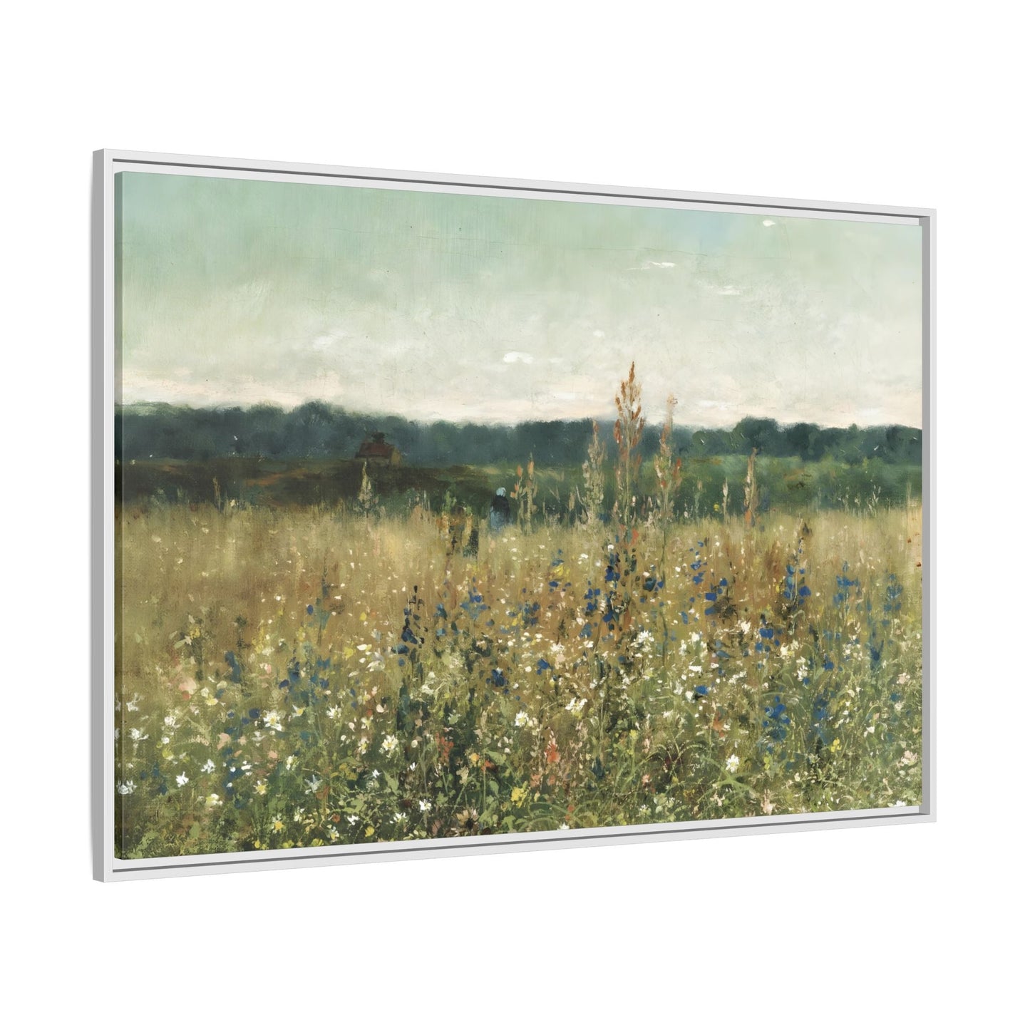 Vintage Flowers Canvas Wall Art Print - Framed Flower Wild Field