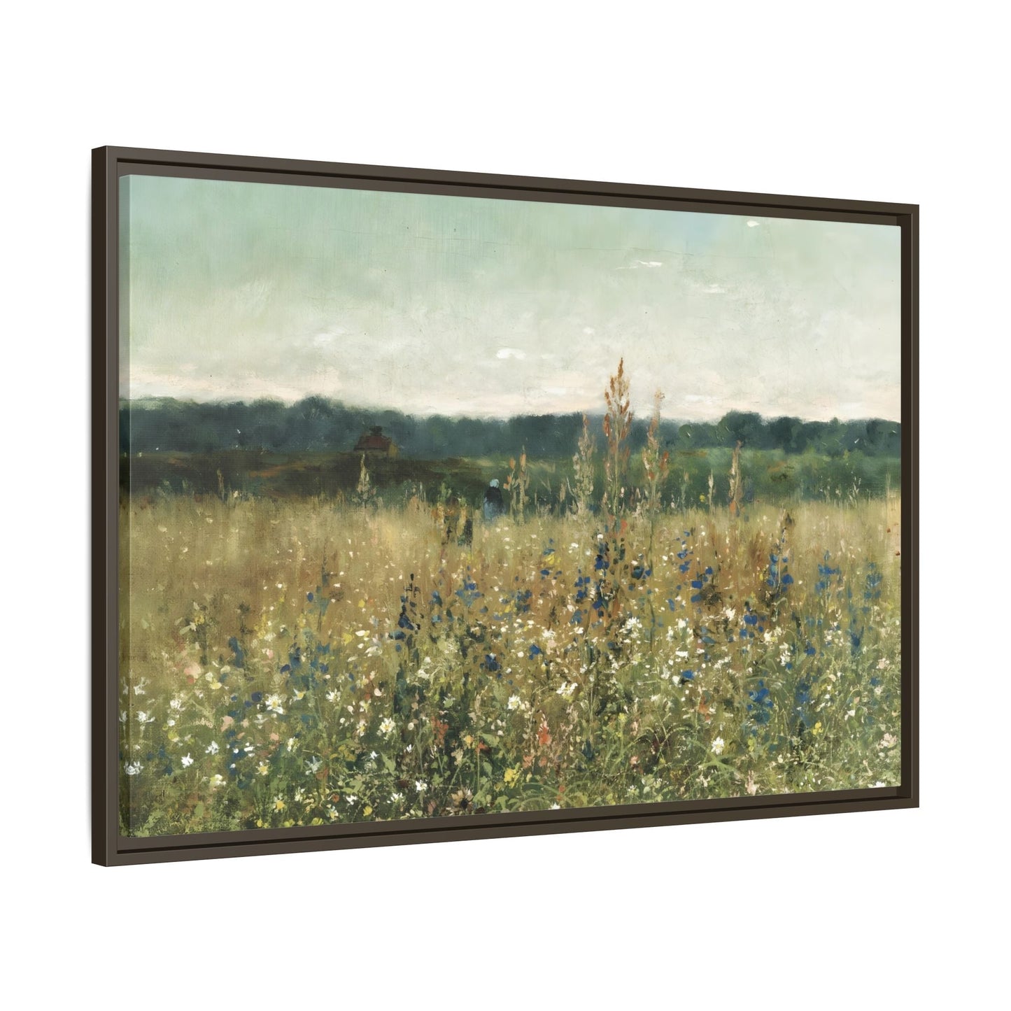 Vintage Flowers Canvas Wall Art Print - Framed Flower Wild Field