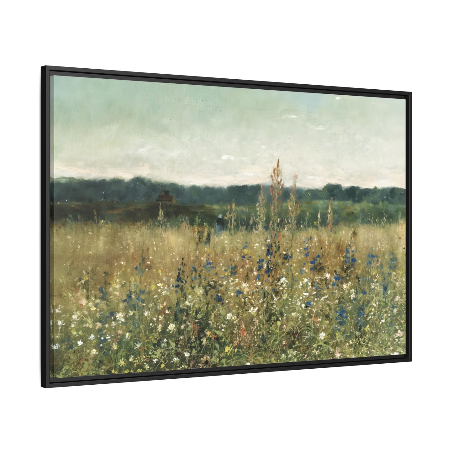 Vintage Flowers Canvas Wall Art Print - Framed Flower Wild Field