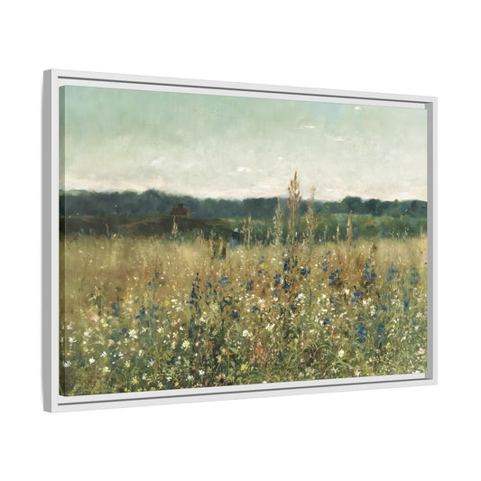 Vintage Flowers Canvas Wall Art Print - Framed Flower Wild Field