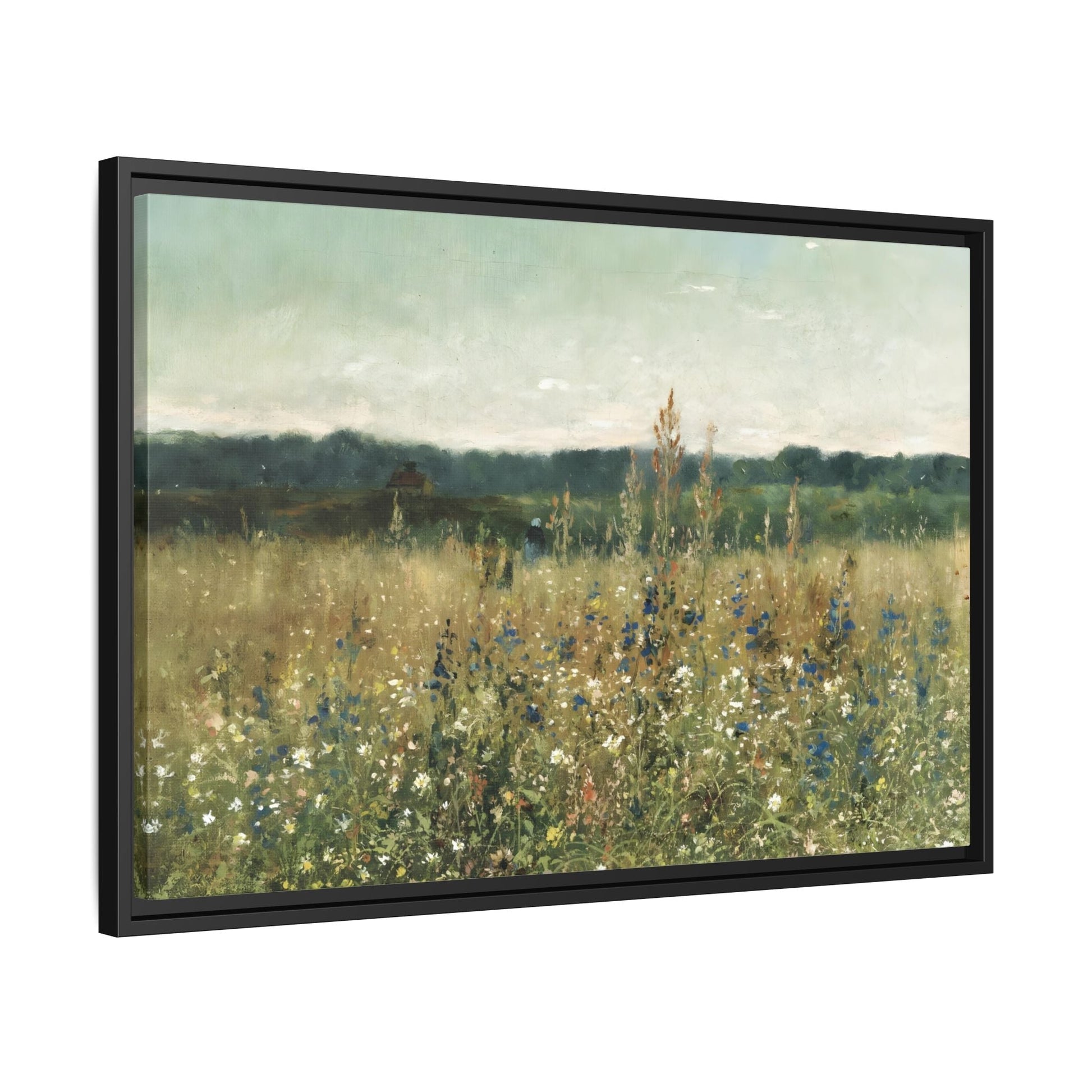 Vintage Flowers Canvas Wall Art Print - Framed Flower Wild Field