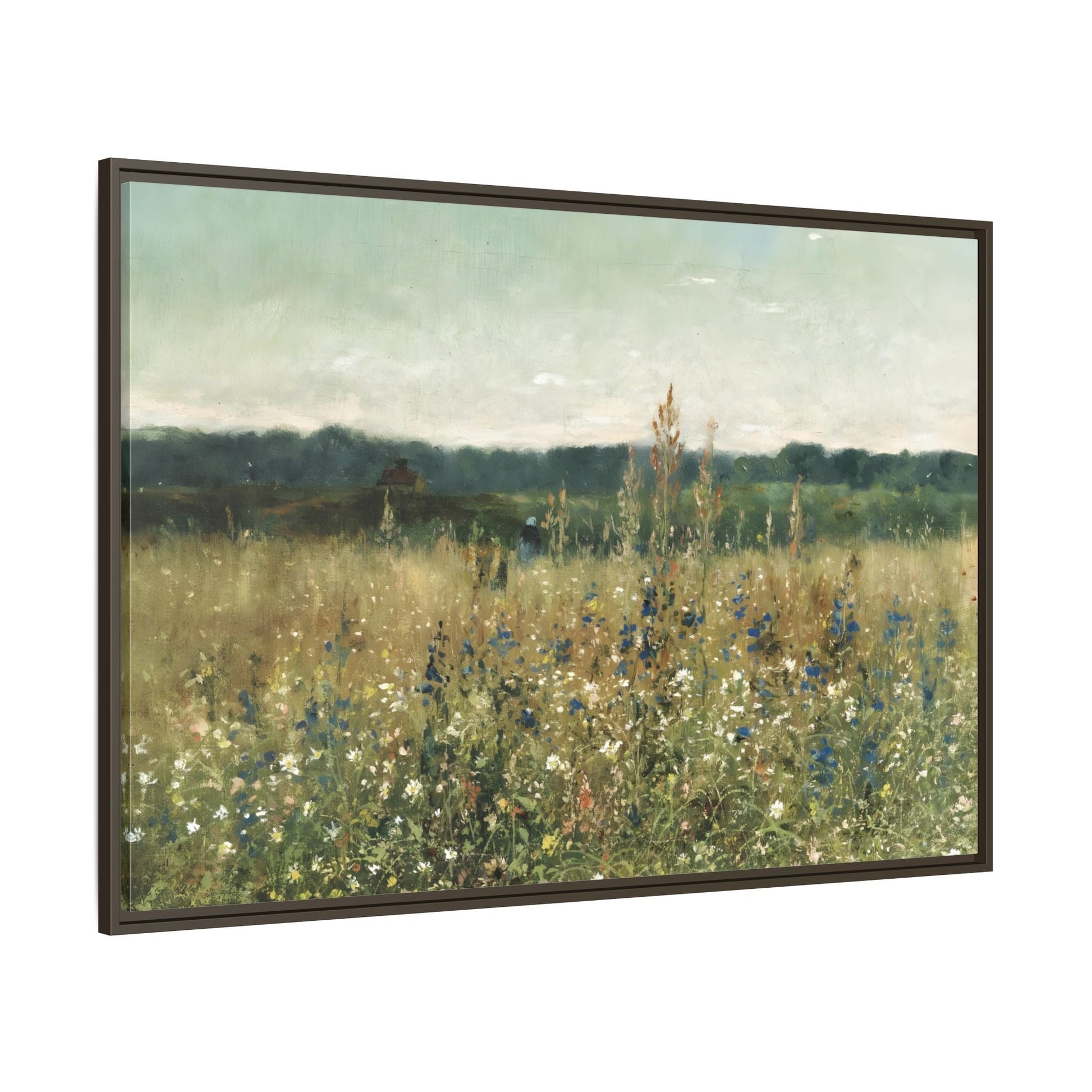 Vintage Flowers Canvas Wall Art Print - Framed Flower Wild Field