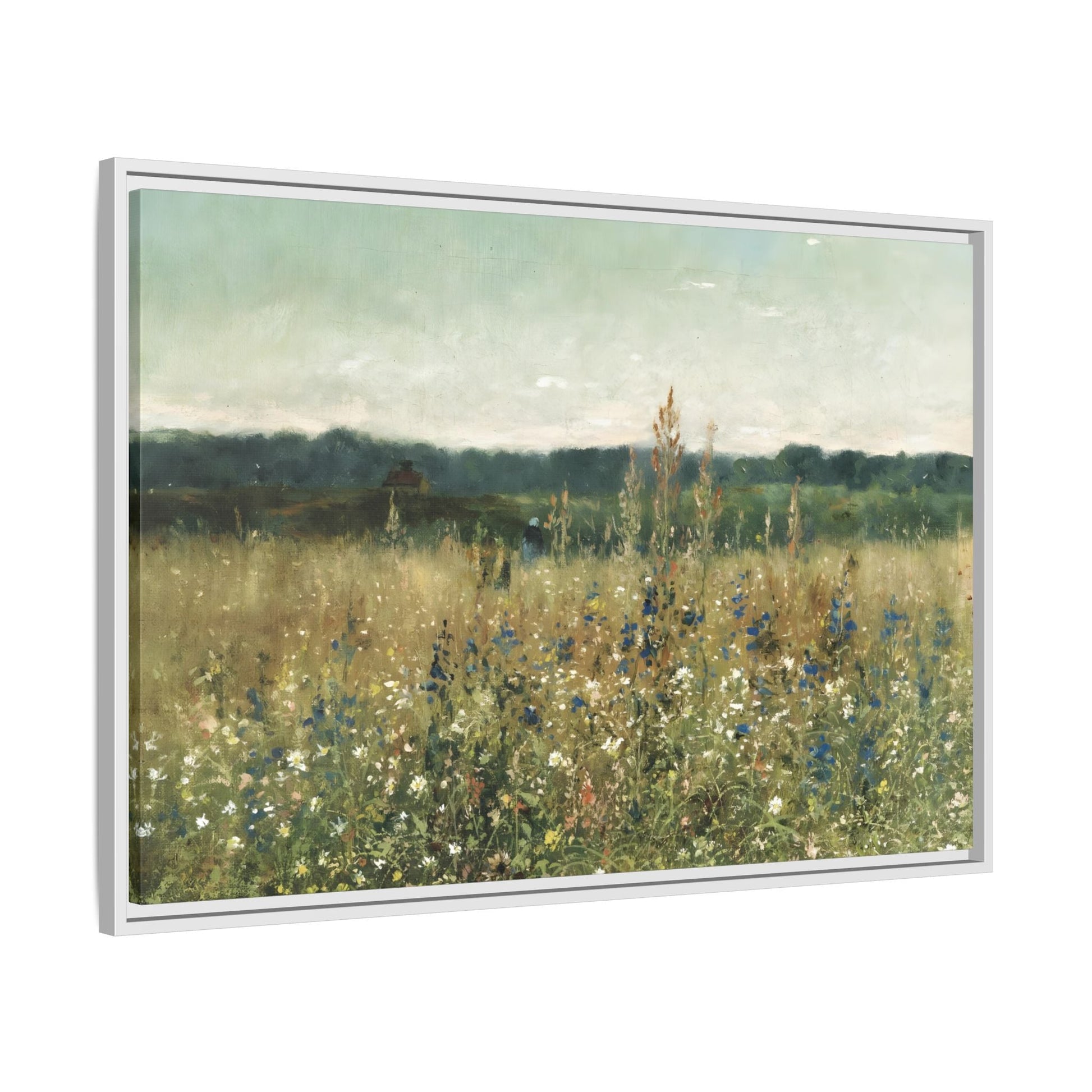Vintage Flowers Canvas Wall Art Print - Large Wild Field Flowers - YesArtYes