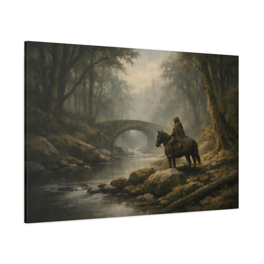 Vintage Forest Moody shown as stretched canvas wall art