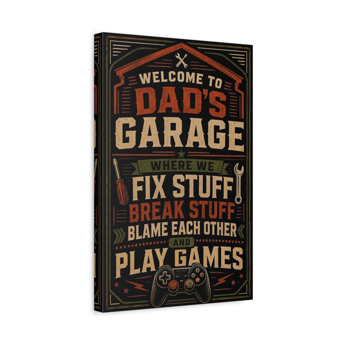 Vintage Garage Sign Dad S Canvas Wall Art Print – Retro Gallery - YesArtYes