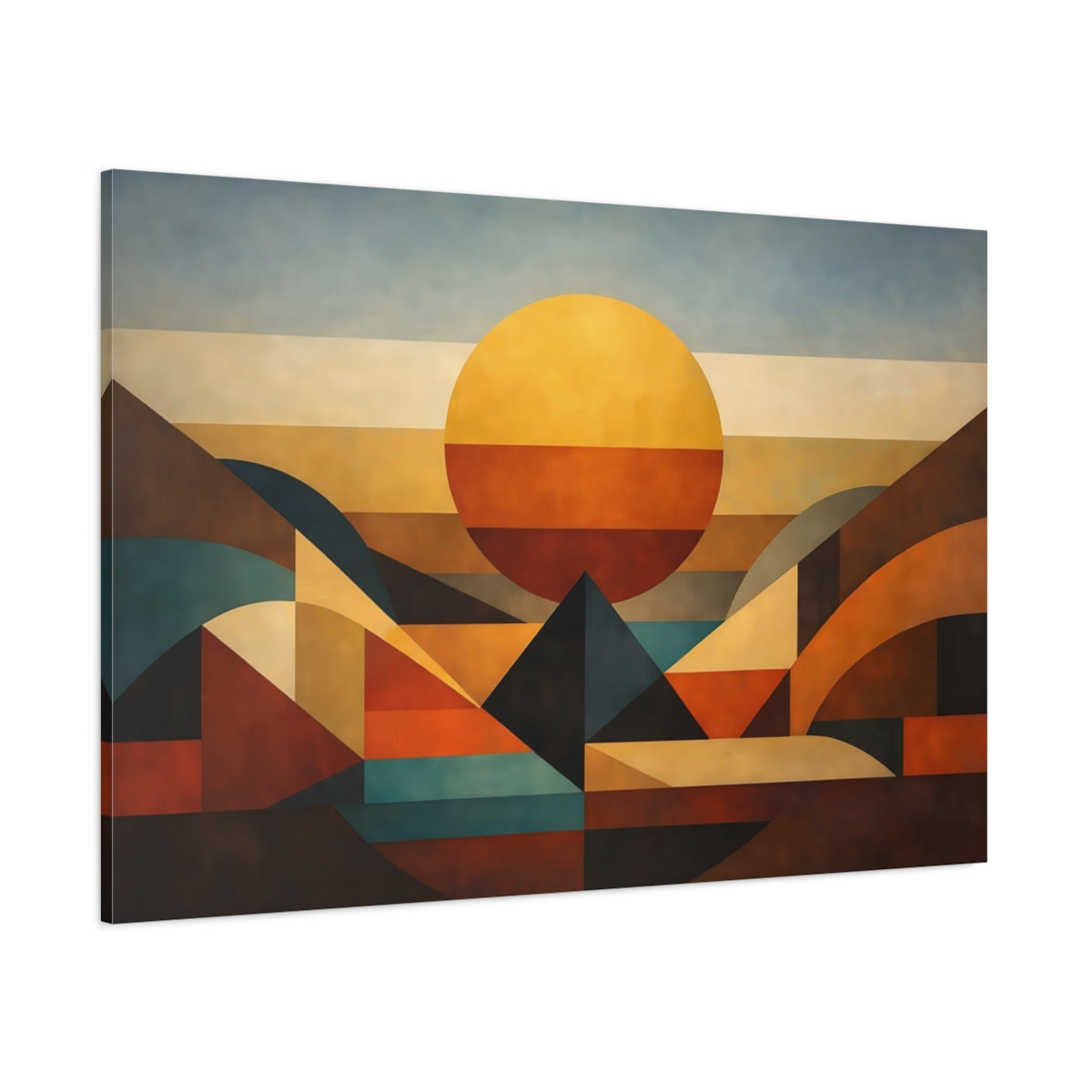 Vintage Geometric Abstract shown as stretched canvas wall art
