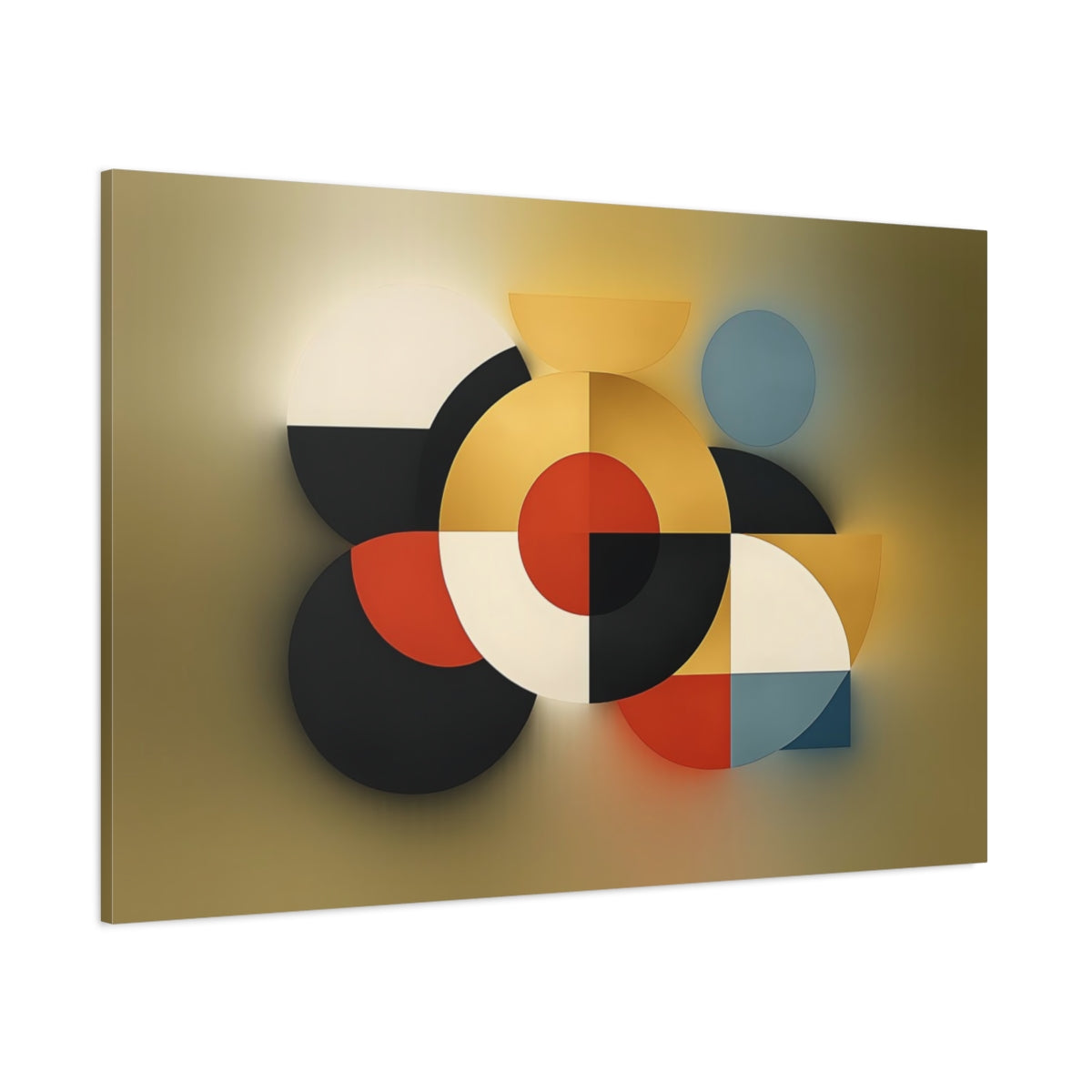 Vintage Geometric Circles shown as stretched canvas wall art