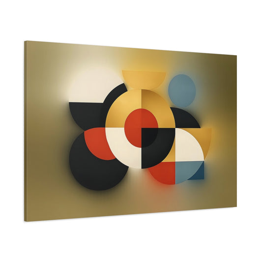 Vintage Geometric Circles shown as stretched canvas wall art
